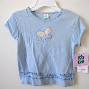 Healthtex Girls Butterfly Top Shirt - Size XS(7) - New w/Tags - 1990's  NOS